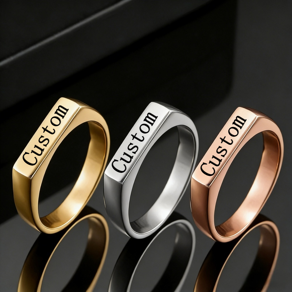 Women Accessories Logo - خاتم مخصص منقوش بالاسم والصورة من