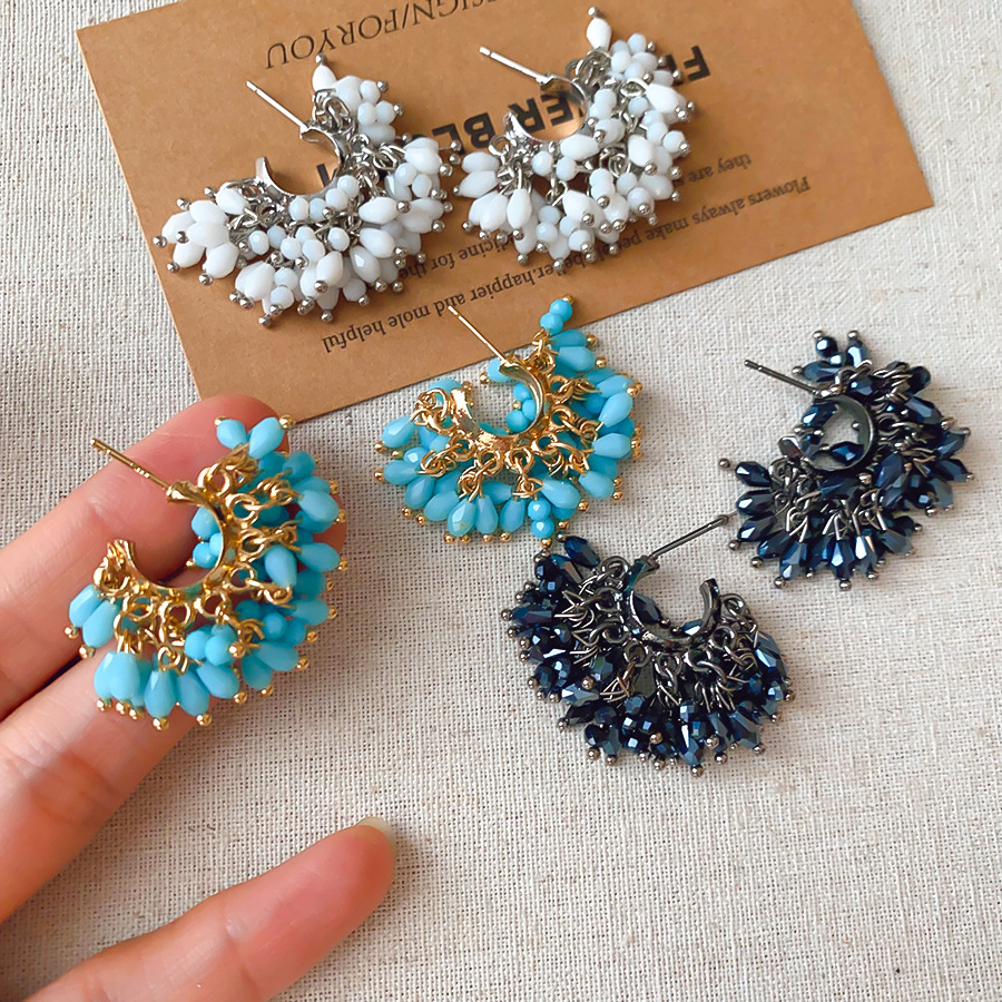 Tassel Earrings Boho - ﻿ أقراط أنيقة مزينة بالكريستال والخرز
