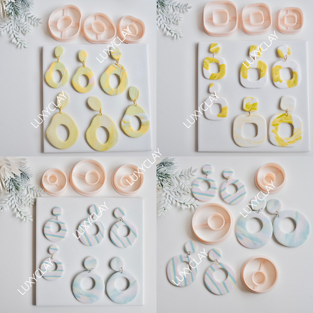 Tassel Earrings Boho - 3 قطع من قوالب تقطيع الطين