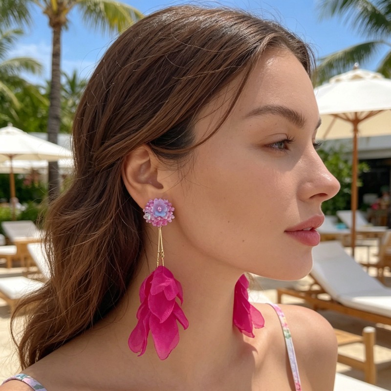 Tassel Earrings Boho - أقراط جديدة عصرية مزينة بالزهور والشراشيب