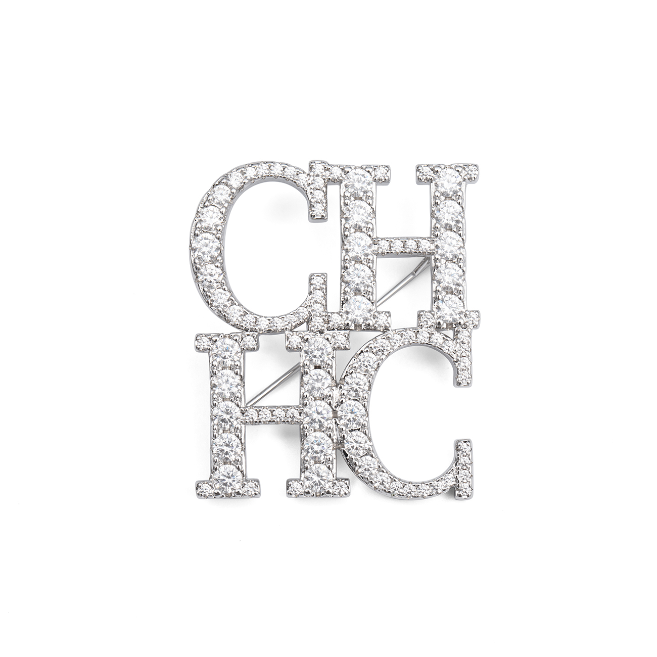 بروش نسائي أنيق بلون فضي مرصع  - مراجعة Women Accessories Logo وسعره