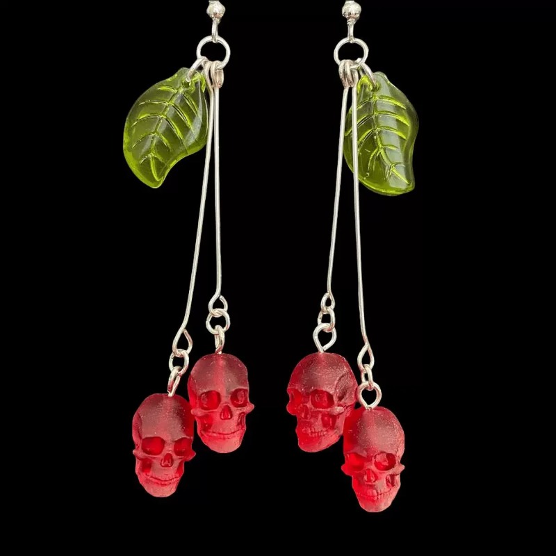 القوطية الجمجمة الكرز أقراط لل - مراجعة Women'S Vampire Accessories وسعره