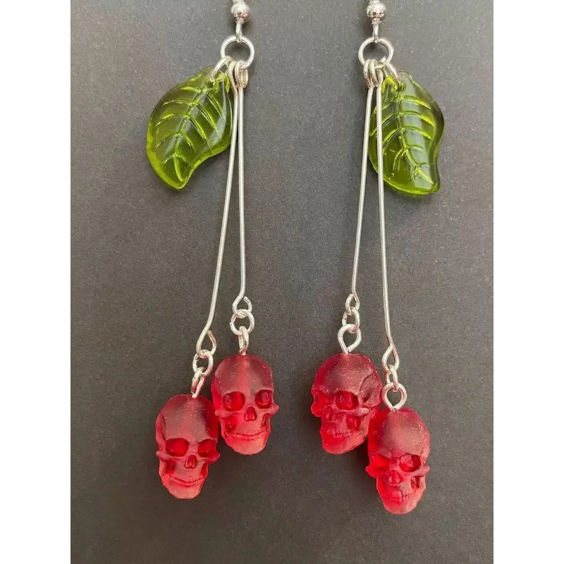 القوطية الجمجمة الكرز أقراط لل - مراجعة Women'S Vampire Accessories وسعره
