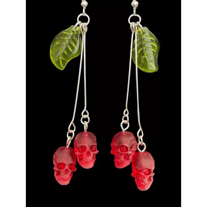 القوطية الجمجمة الكرز أقراط لل - مراجعة Women'S Vampire Accessories وسعره