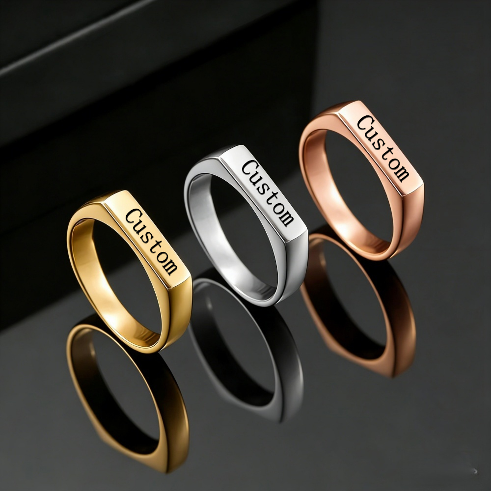خاتم مخصص منقوش بالاسم والصورة - مراجعة Women Accessories Logo وسعره