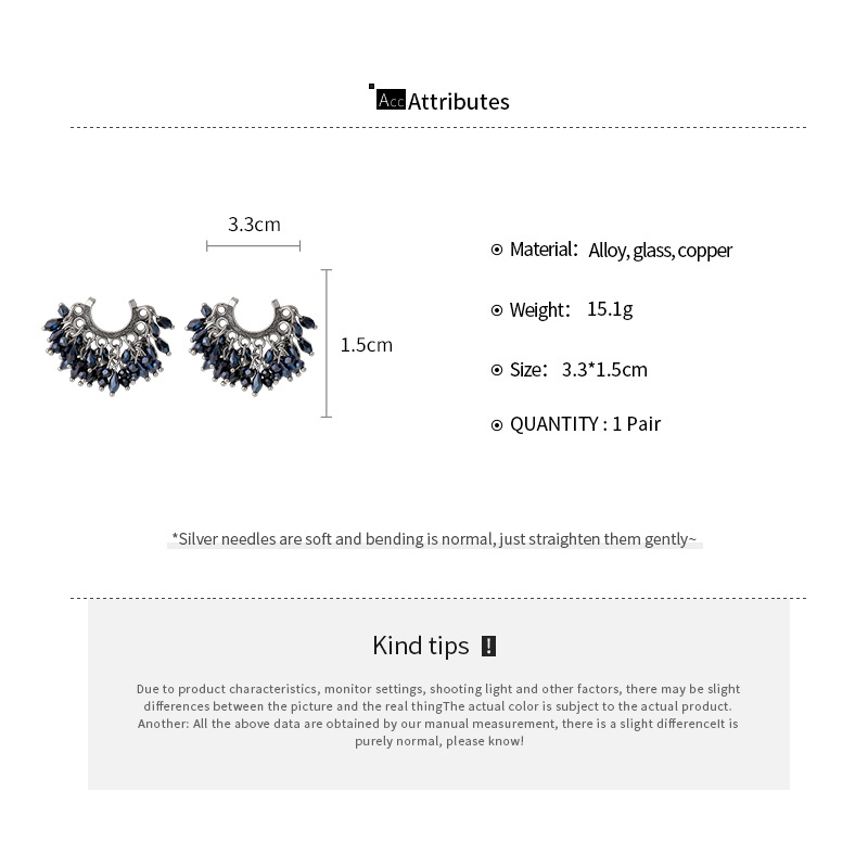    أقراط أنيقة مزينة بالكريست - مراجعة Tassel Earrings Boho وسعره